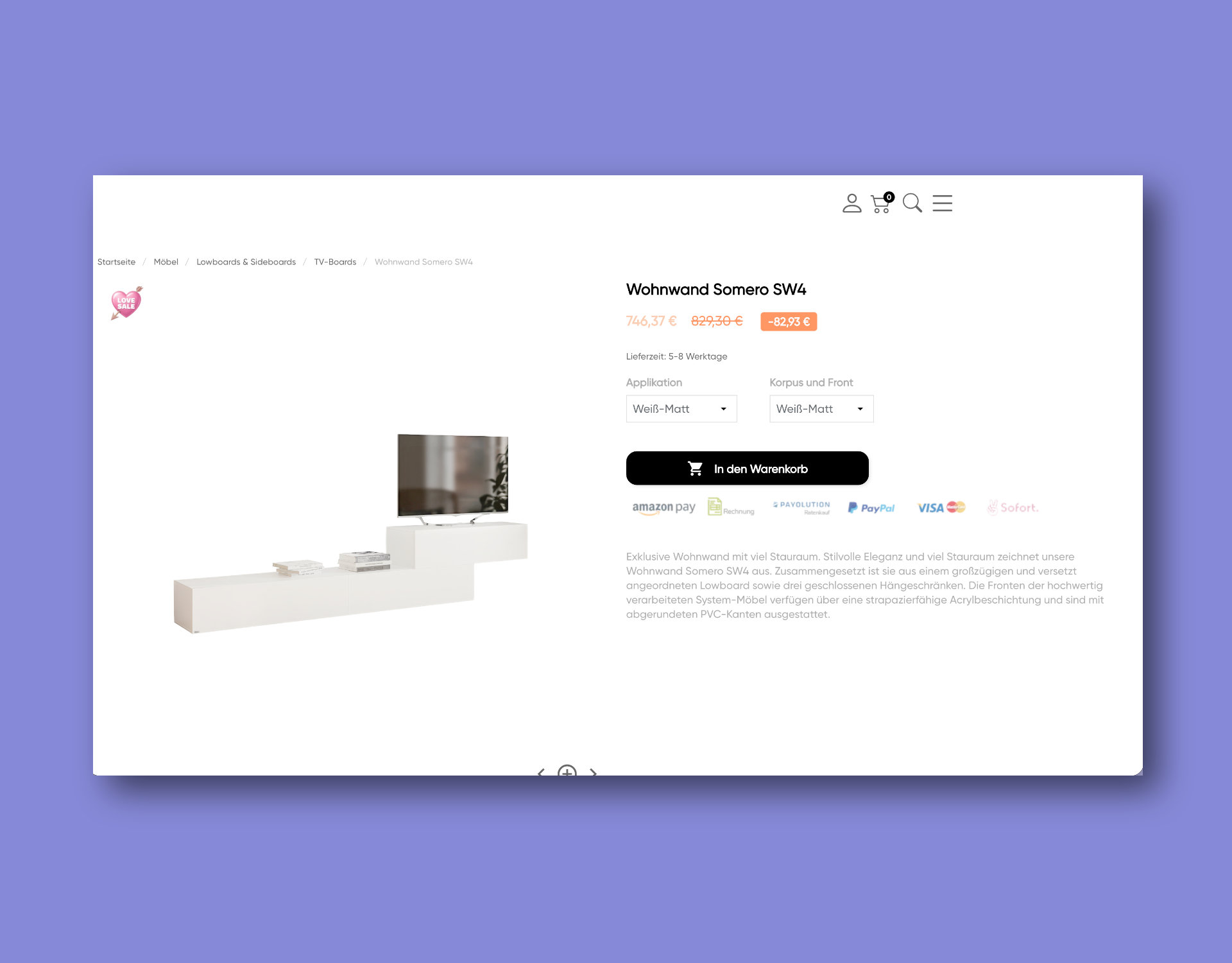 Produktdetailseite – Varianten + CTA + Trust